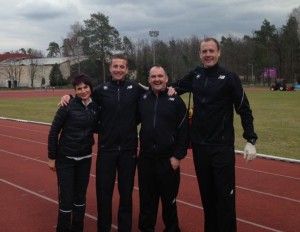 Steve with the Irish Junior team staff at training camp in Poland